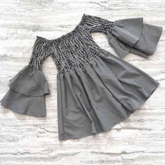 SMOCKED OFF THE SHOULDER DRESS - Picture 1 of 1